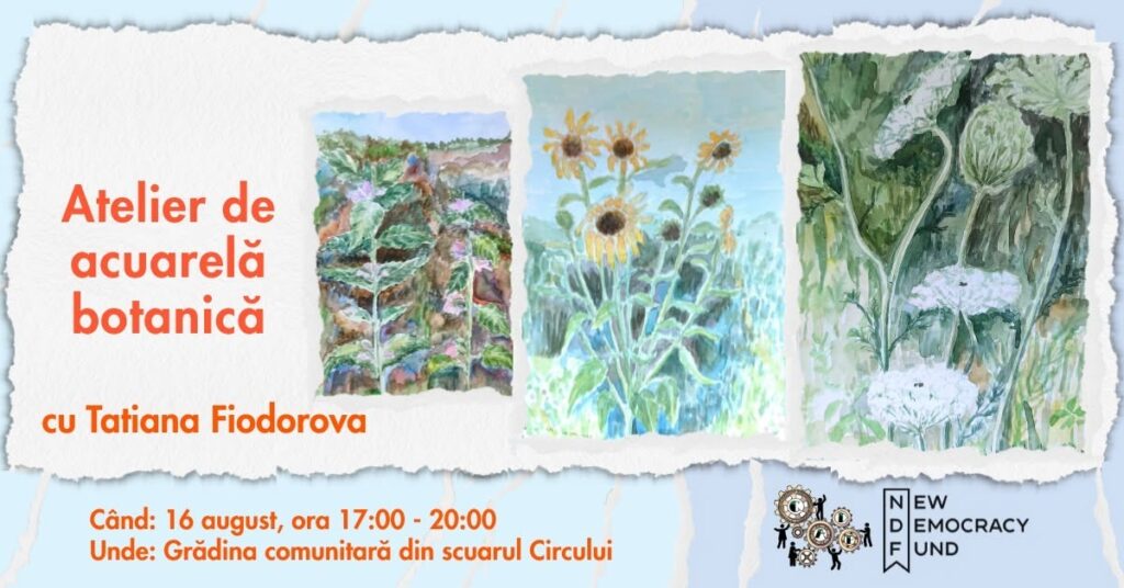 Atelier de acuarelă botanică în grădina comunitară din Scuarul Circului (16 august, 17.00)